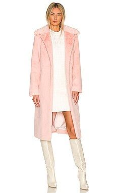 Lovers and Friends Sonny Faux Fur Coat in Baby Pink from Revolve.com | Revolve Clothing (Global)