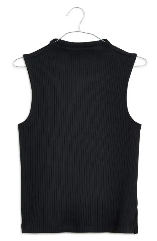 Madewell Side Slit Mock Neck Tank in True Black at Nordstrom, Size X-Small | Nordstrom
