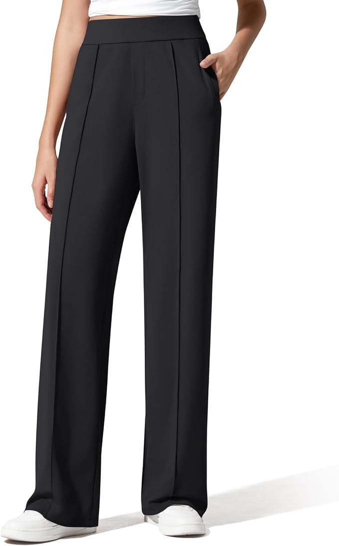 G4Free ShiftReady Women's Yoga Dress Pants with Pockets Wide Leg Business Casual Slacks High Wais... | Amazon (US)
