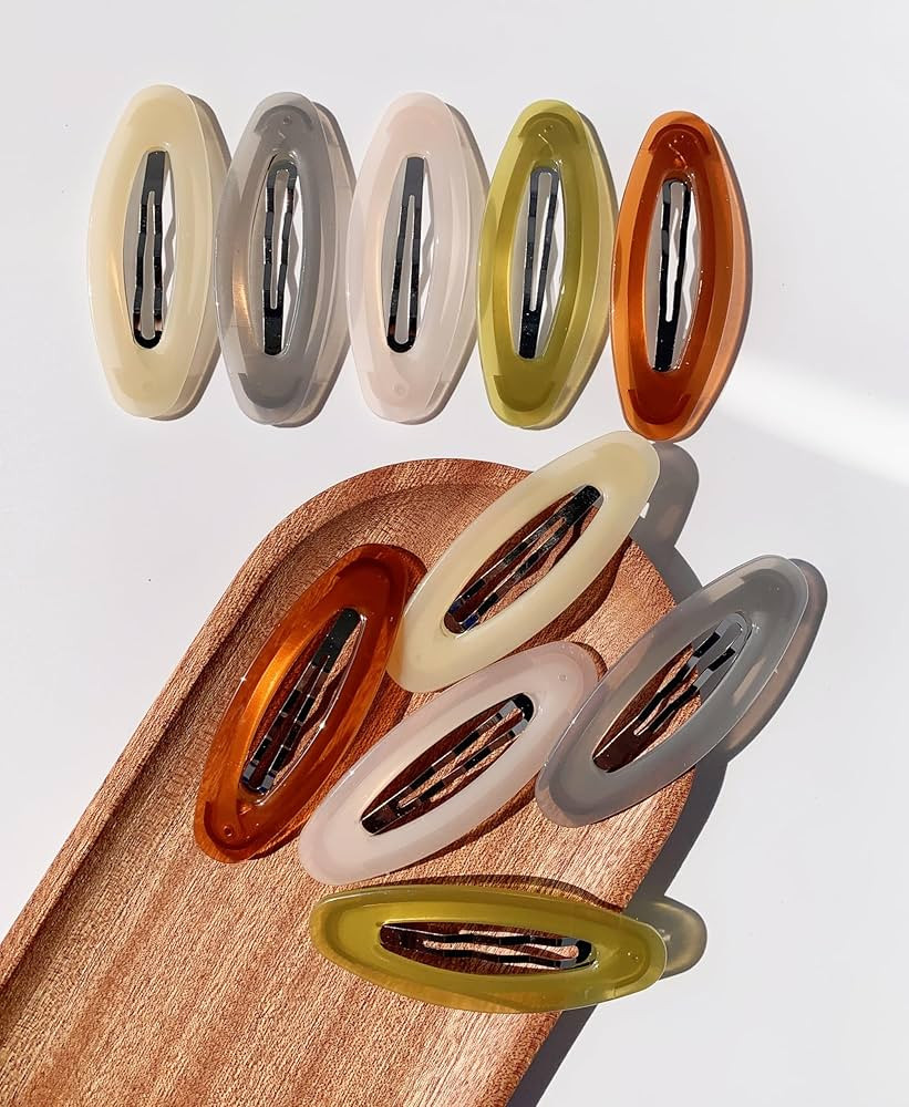 Lemeilleur 10 Pieces 3.2 Inch Big Oval Shape Women Hair Clips Metal Acrylic Resin No Slip Hair Ba... | Amazon (US)