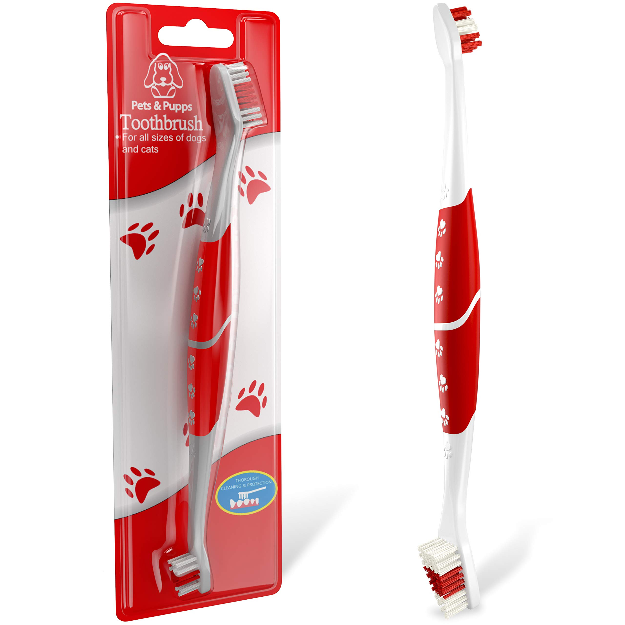 Pet Toothbrush for Dogs, Cats with Soft Bristles - Easy Teeth Cleaning & Dental Care, Non Slip Du... | Amazon (US)