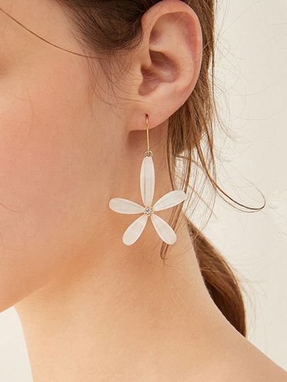 Flower Shaped Drop Earrings 1pair | SHEIN