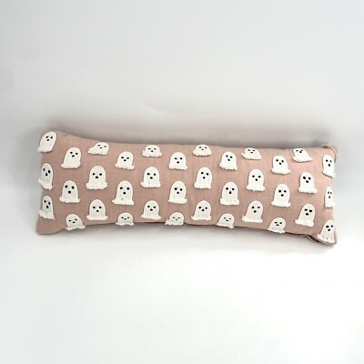 Indigo Moon Pale Pink TIKTOK Halloween Lumbar Pillow 9”x27” White Macrame Ghosts | eBay US