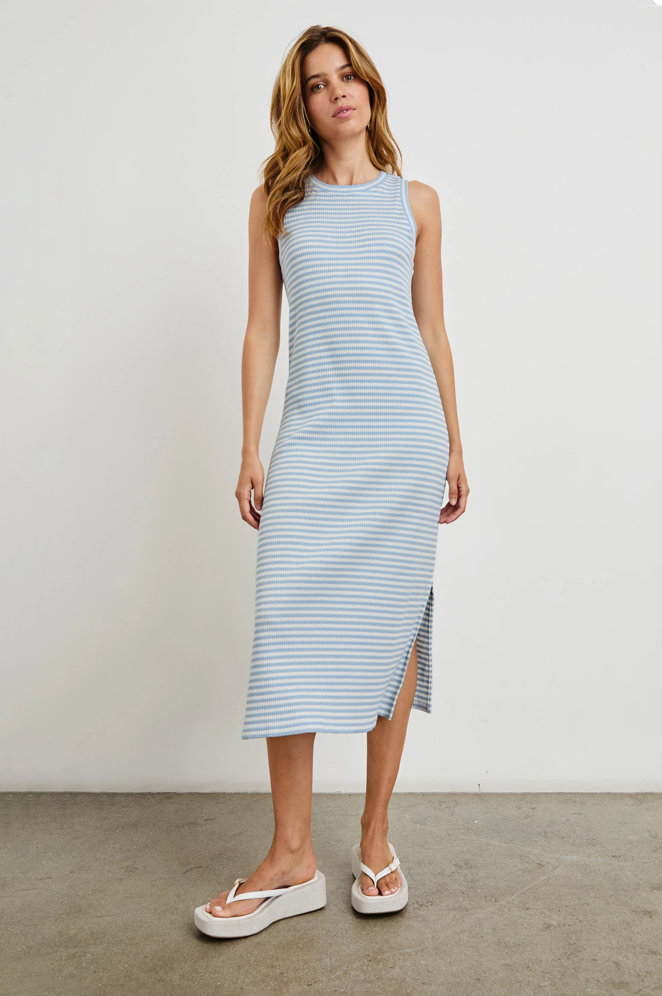 THE TANK DRESS - CHAMBRAY BLUE STRIPE | Rails
