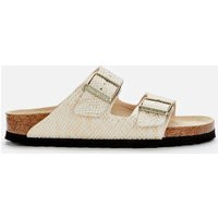 Birkenstock Women's Shiny Python Arizona Slim Fit Double Strap Sandals - Eggshell/Gold - EU 36/UK 3. | The Hut (UK)