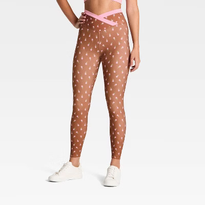 Women's High-Rise Crossover Waistband 7/8 Leggings - JoyLab™ Brown M | Target