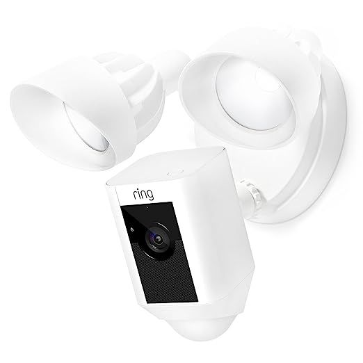 Ring Floodlight Camera Motion-Activated HD Security Cam Two-Way Talk and Siren Alarm, White | Amazon (US)