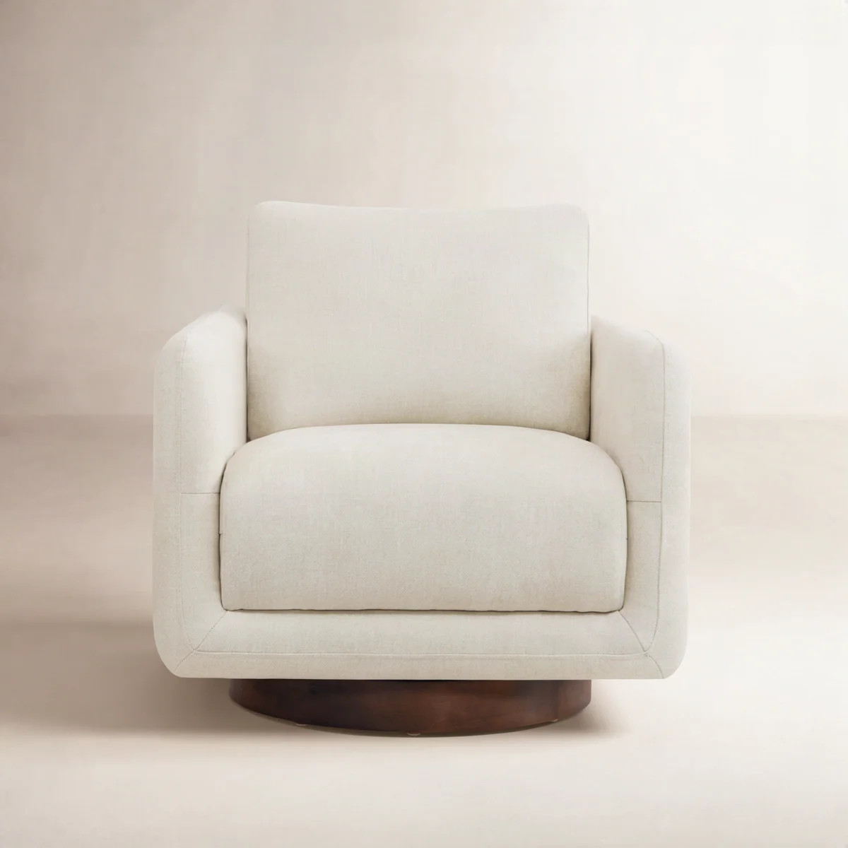 Queensland Assiatou 30'' W Upholstered Swivel Armchair With Wooden Base | Wayfair North America