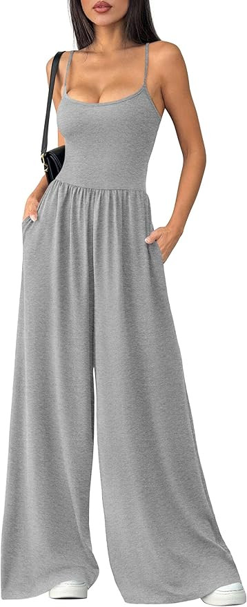 PRETTYGARDEN Jumpsuits for Women Summer 2026 Sleeveless Wide Leg Date Night Rompers Beach Vacatio... | Amazon (US)
