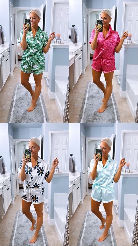 Amazon silk pajama set on sale!!! Wearing a size medium in all of them 

#LTKsalealert #LTKtravel #LTKmidsize