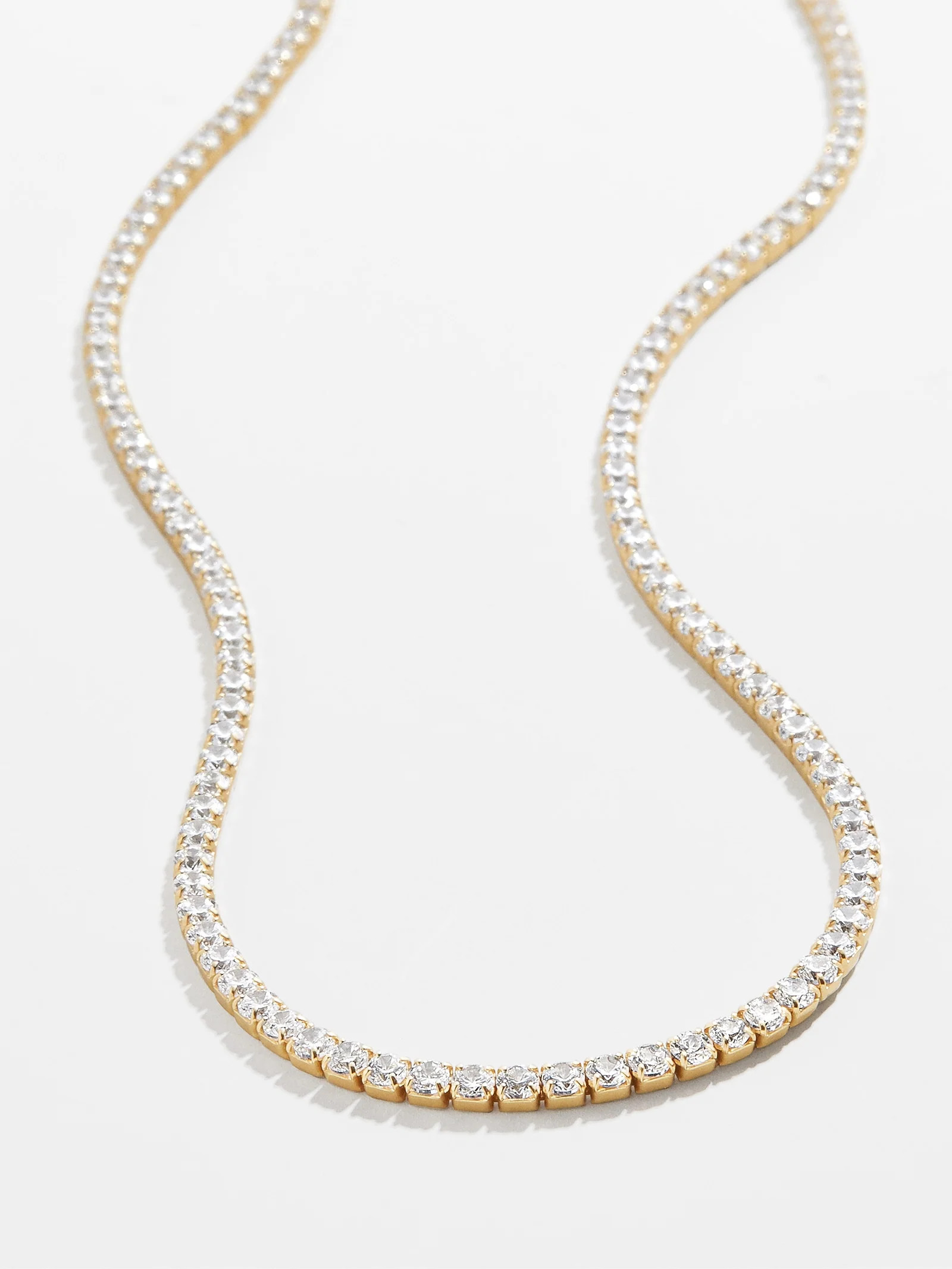 Bennett 18K Gold Tennis Necklace - 18K Gold Plated Sterling Silver | BaubleBar (US)