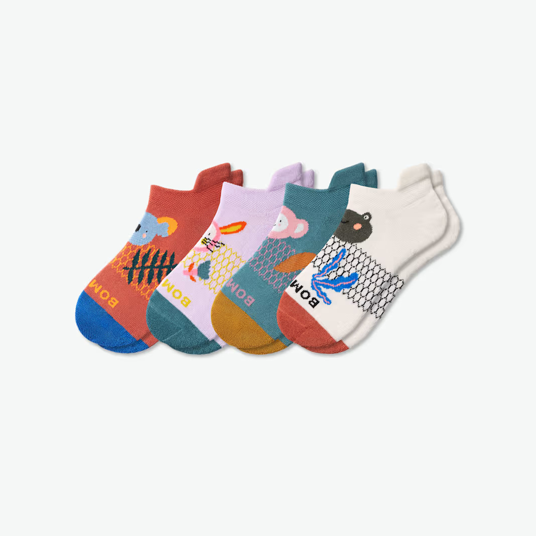 Youth Forest Friends Ankle Sock 4-Pack | Bombas