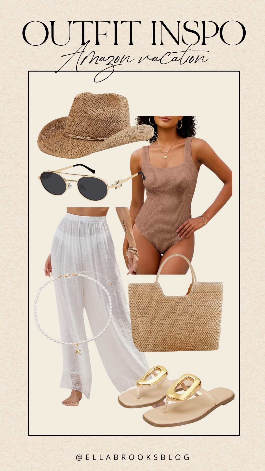 Amazon Vacation outfit inspo 

Amazon swim, white coverup pants, beach tote, look for less sandals, cowboy beach hat, one piece swimsuit, Amazon vacation outfit 

#LTKShoeCrush #LTKStyleTip #LTKSwim