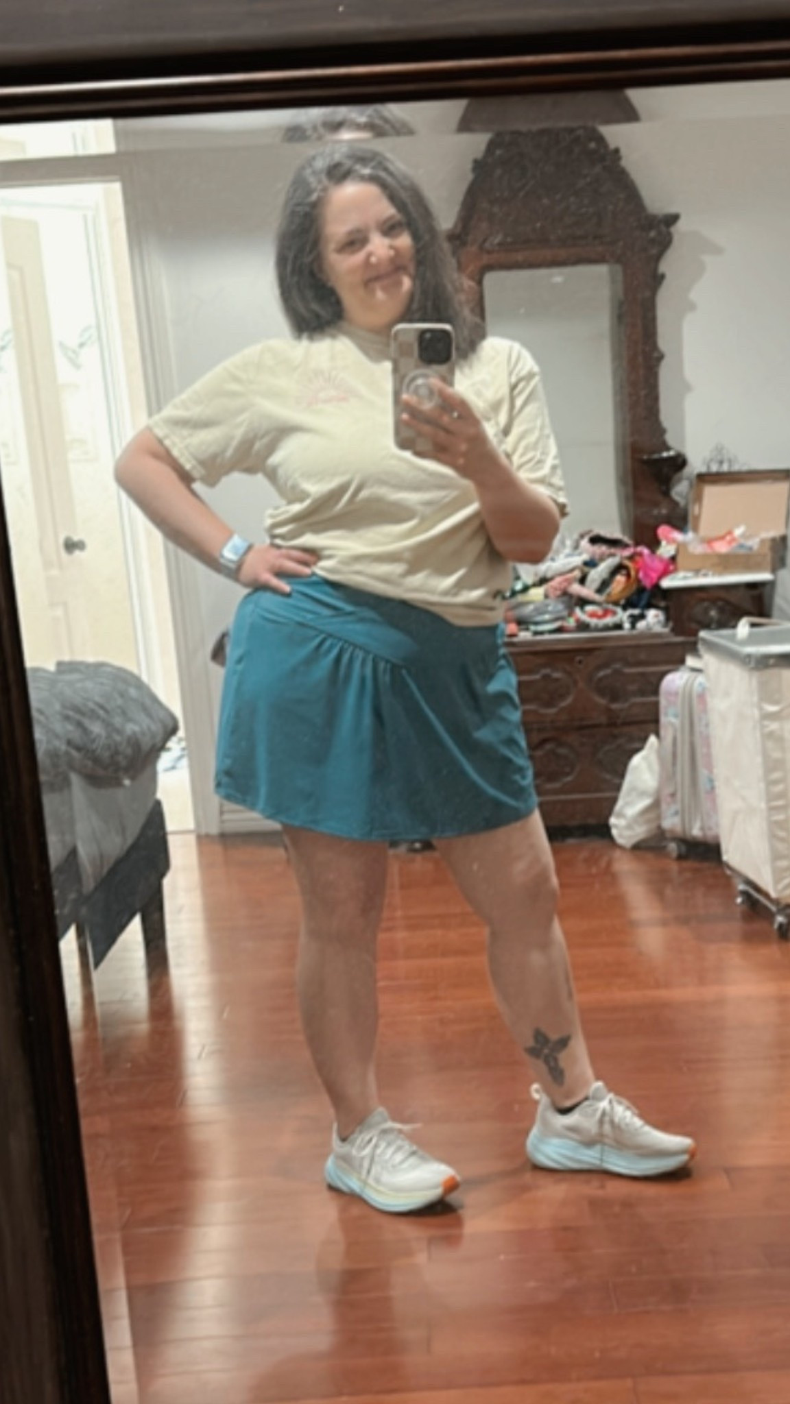 Skort and the best shoes ever! #skort 

#LTKSeasonal #LTKShoeCrush #LTKMidsize