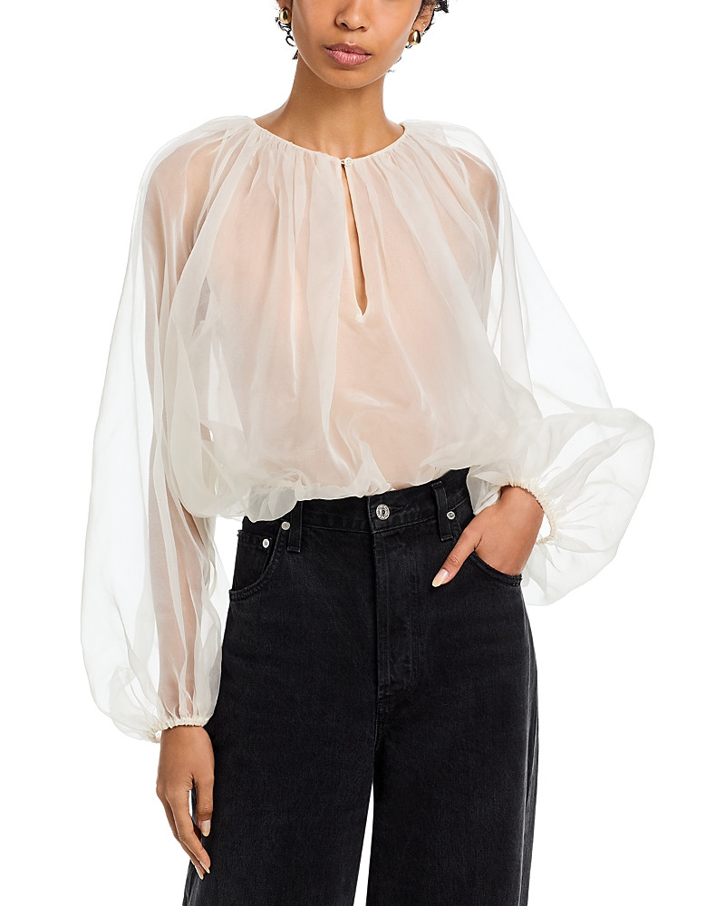 Frame The Sheer Silk Balloon Blouse | Bloomingdale's (US)