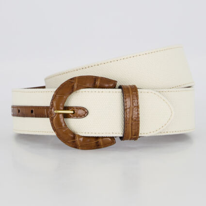 Cream & Tan Deep Belt | TK Maxx