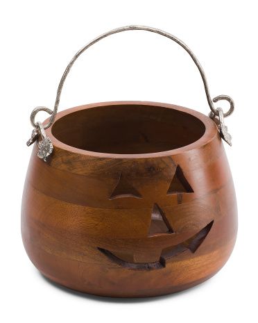 12in Jack O Lantern Wooden Candy Bowl | Halloween | Marshalls | Marshalls