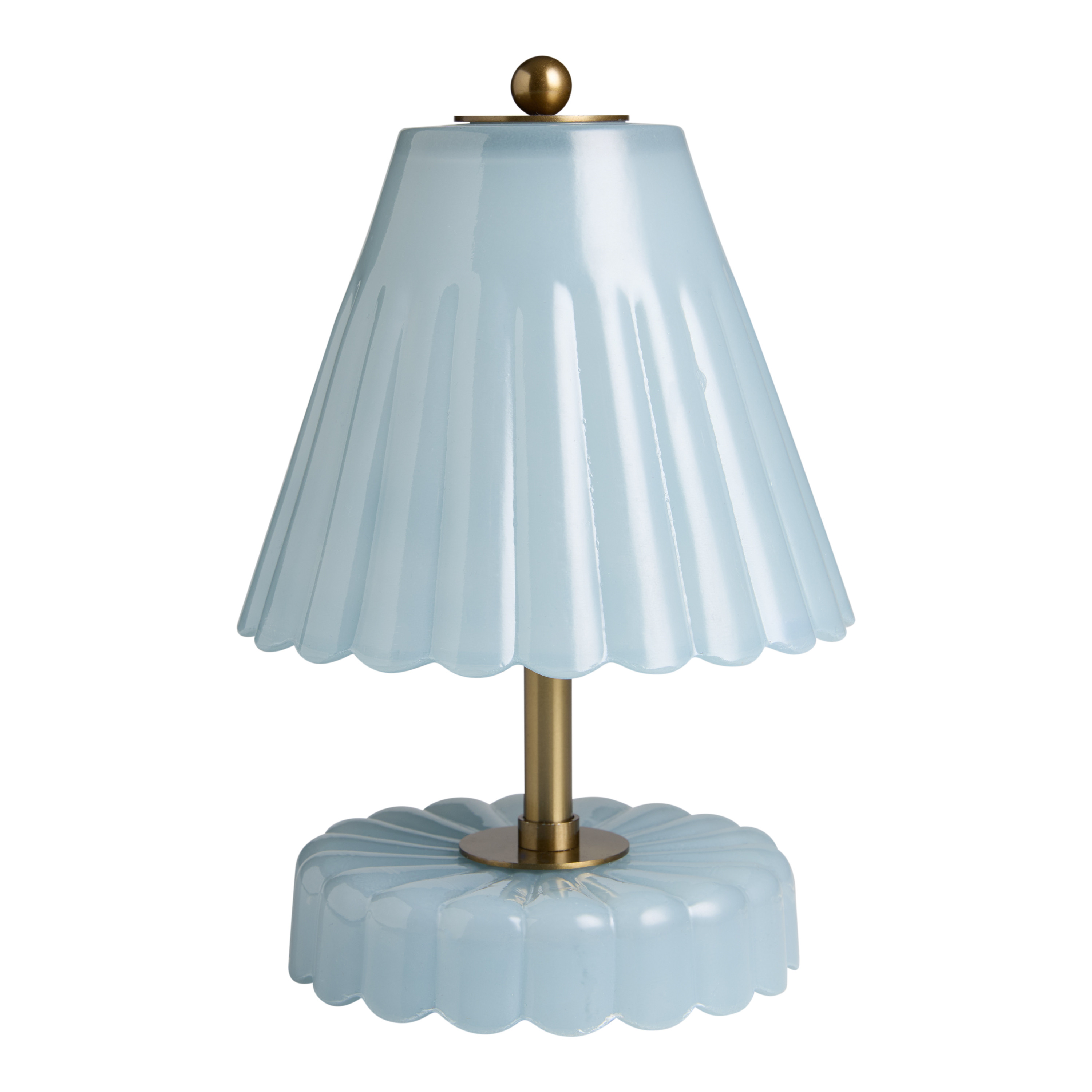 Daisy Blown Glass Scalloped Empire Shade Accent Lamp | World Market