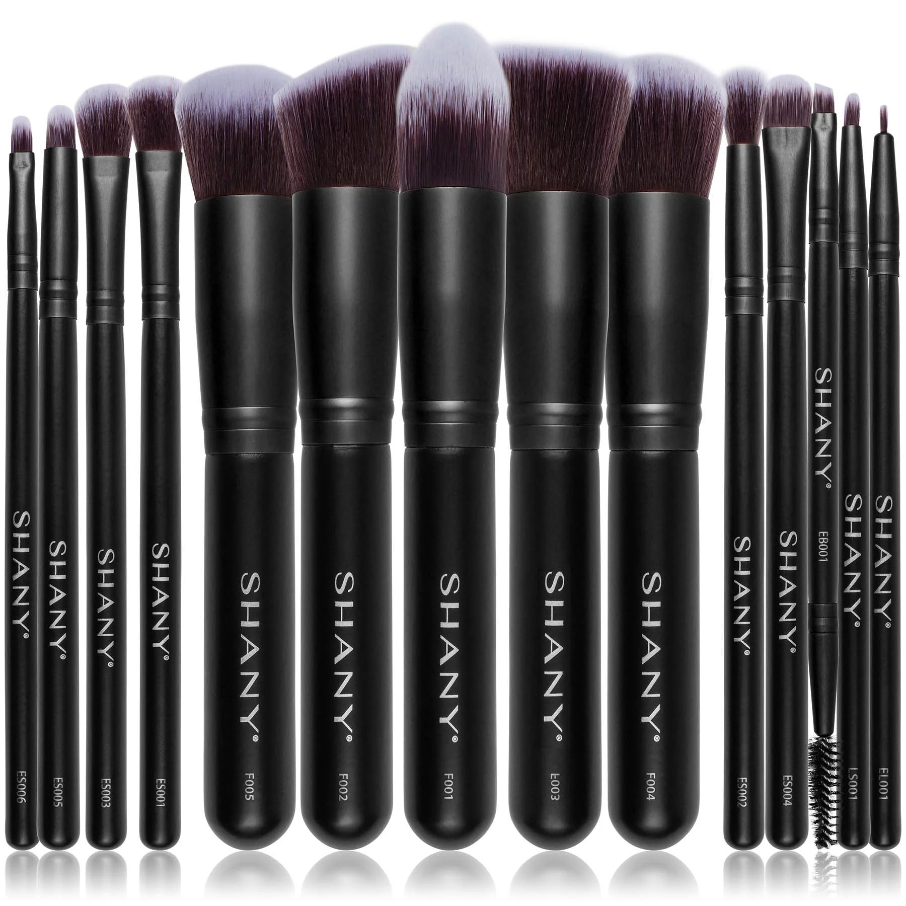 SHANY Black Bombshell 14-Piece Brush Set – Elite Cosmetics Brush Collection - Complete Kabuki M... | Walmart (US)
