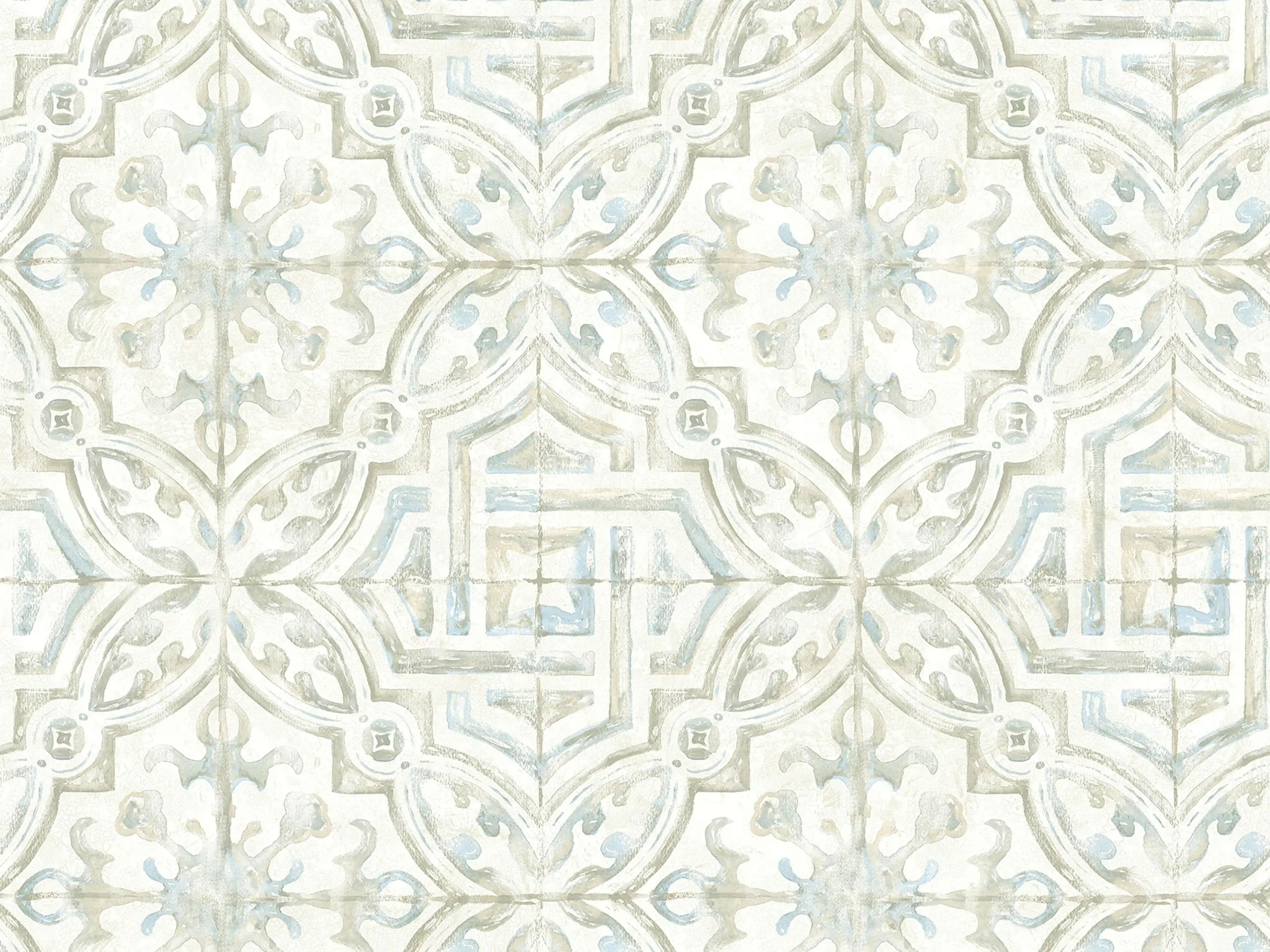 Arabesque Tile Wallpaper in Taupe | Arhaus