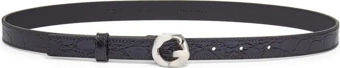 G-Chain Buckle Croc Embossed Leather Belt | Nordstrom