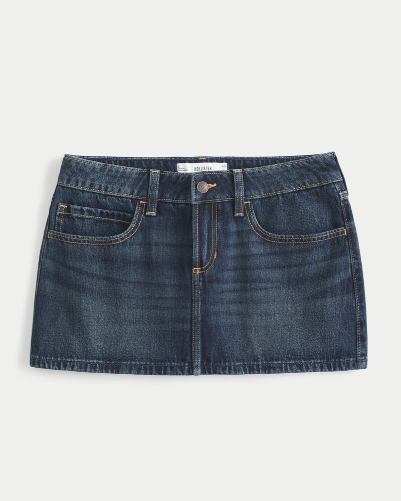 Women's Low-Rise Denim Mini Skort | Women's Bottoms | HollisterCo.com | Hollister (US)