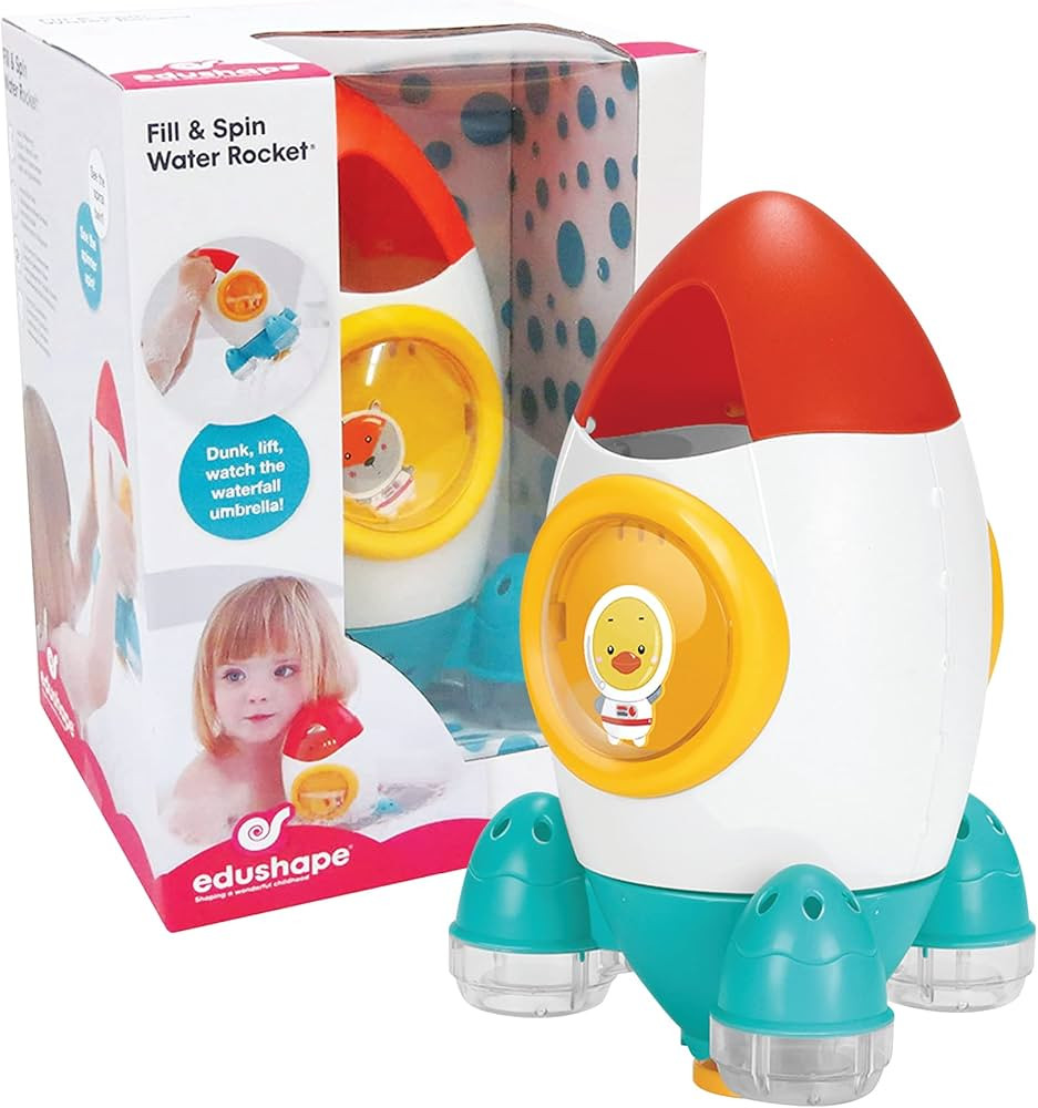 Edushape Fill & Spin Water Rocket - Toddler Bath Toys - Strainer Bathtub Toy - Early Child Develo... | Amazon (US)