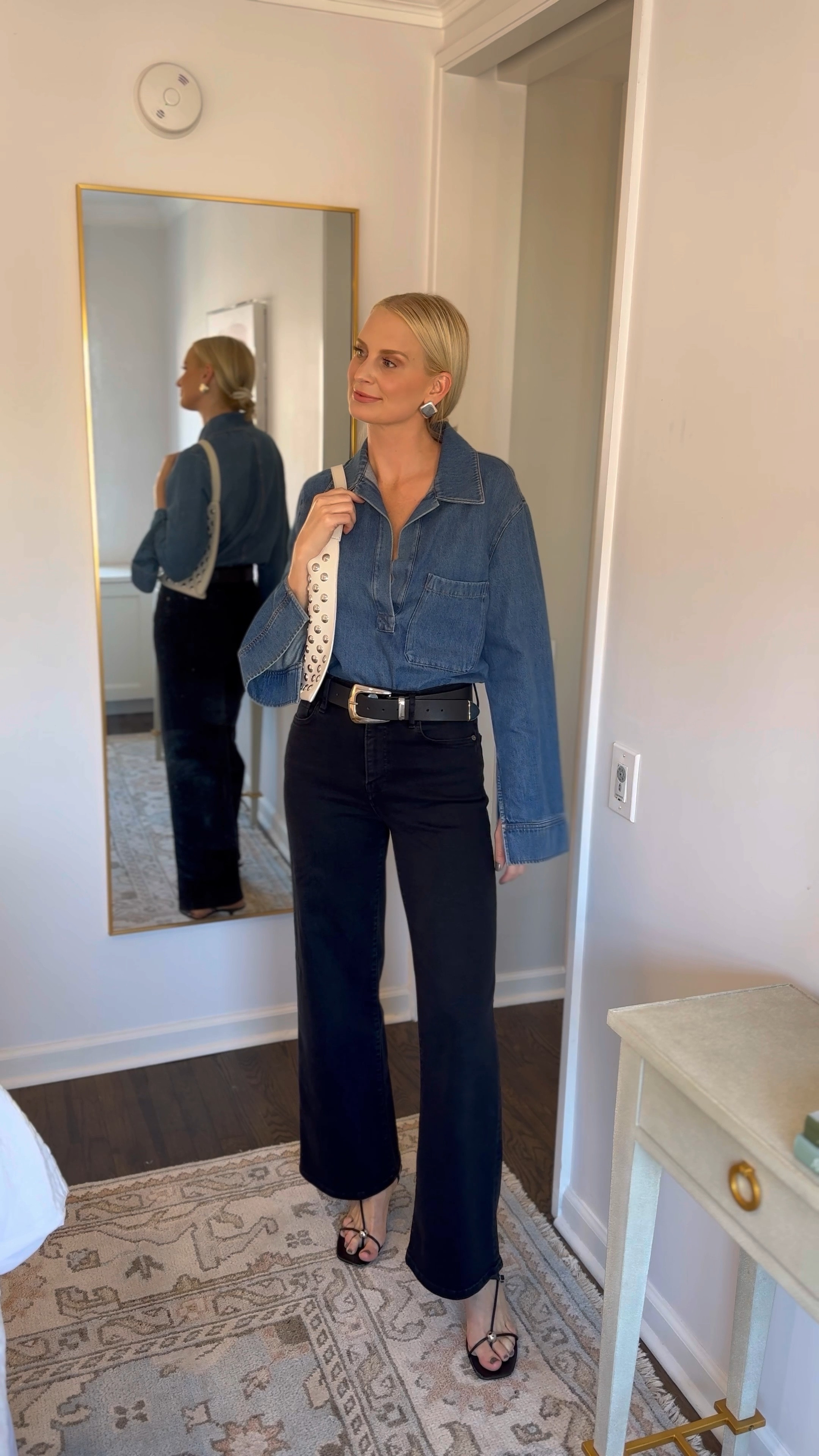 Tonight’s look! My shirt is sold out, so linking similar! Jeans and sandals fit true to size 🖤 

#LTKNYFW #LTKShoeCrush #LTKStyleTip