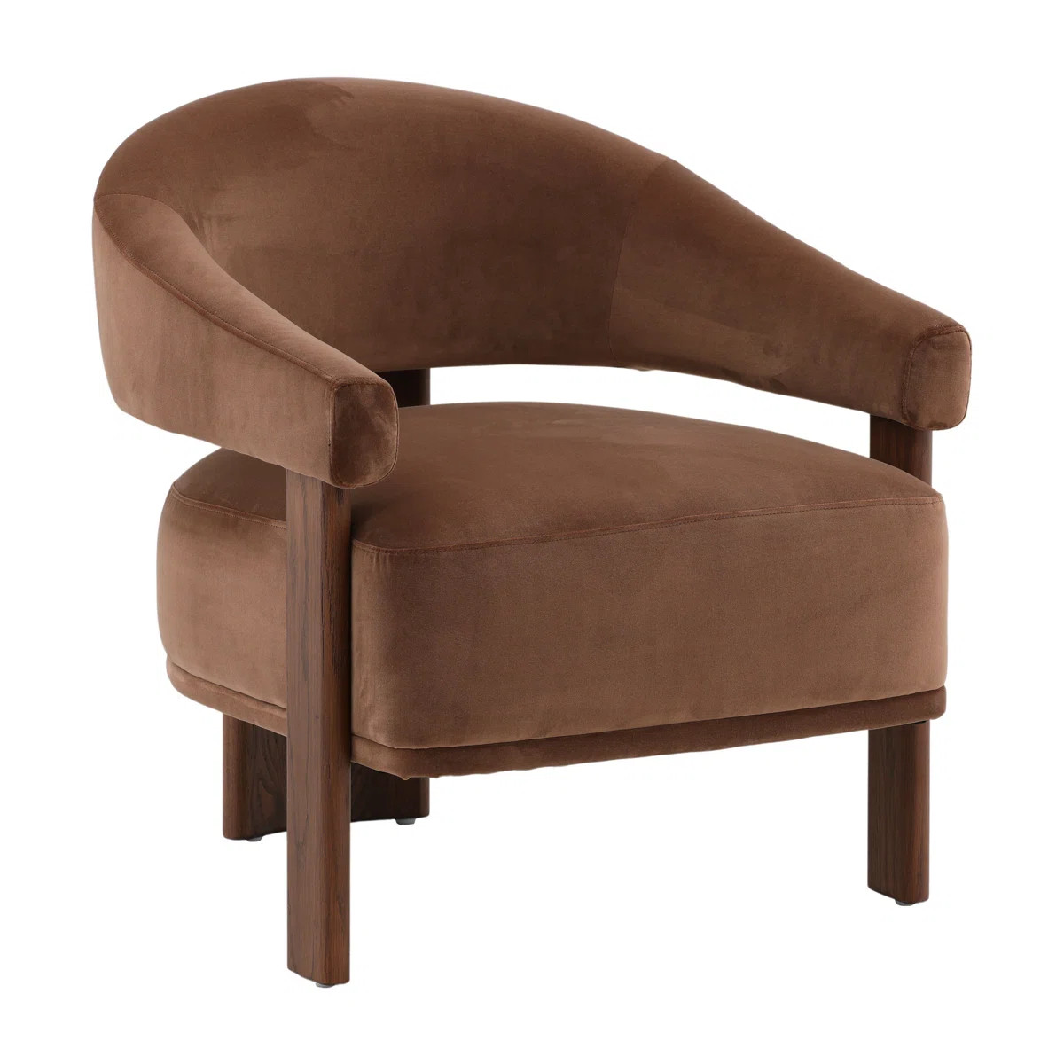 Averie Polyester Velvet Fabric Occasional Chair, Hudson Chocolate | Perigold
