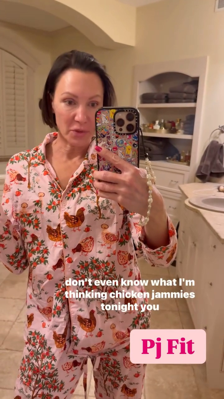 Pj Fit- chicken pajamas 

Comfy, cute, matching pajama set 

#LTKSeasonal #LTKWatchNow #LTKBeauty