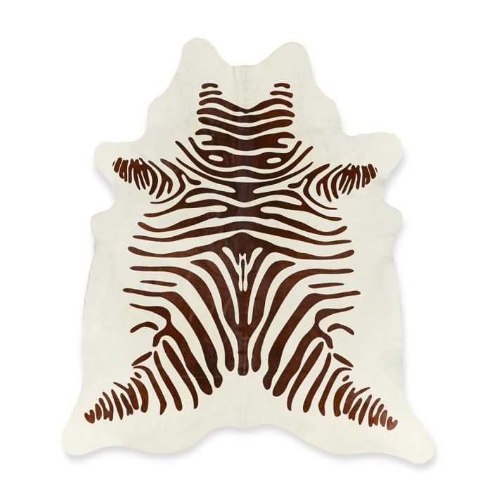 Stenciled Zebra Hide Rug, 6x7.5', Caramel | Williams-Sonoma