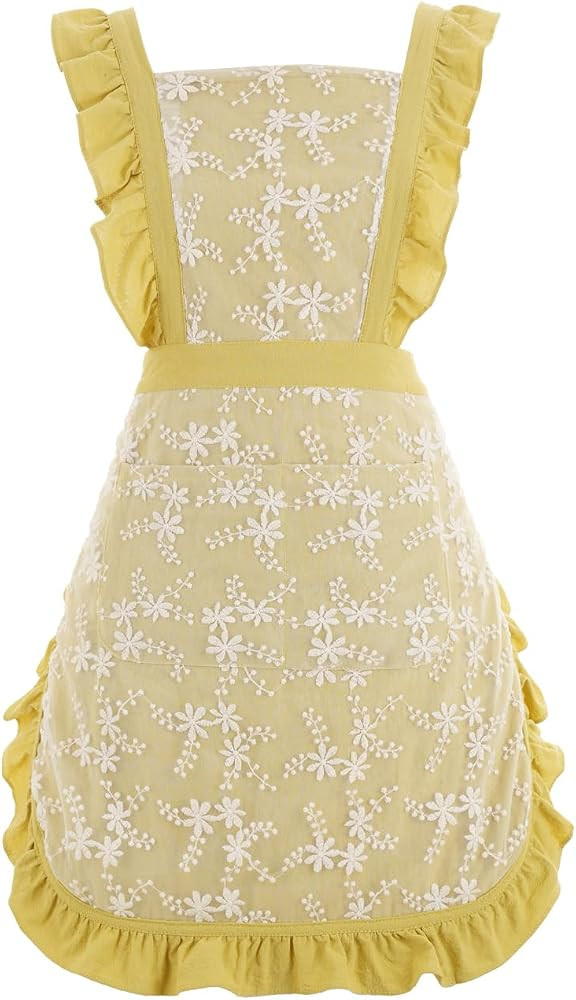 Vintage Pinafore Apron Dress for Women with Pockets Cute Floral Chef Aprons for Kitchen Cooking B... | Amazon (US)
