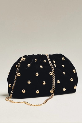 Maeve Velvet Studded Clutch | Anthropologie (US)