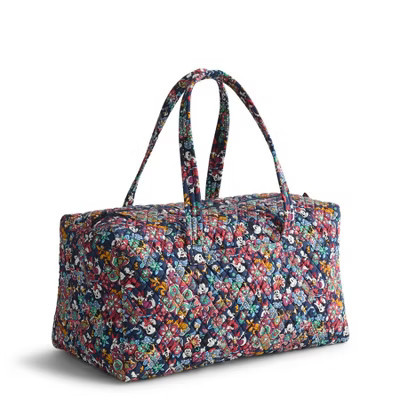 Vera Bradley Women's Outlet Disney Cotton Large Travel Duffel Bag Mickey and Friends Playful Floral | Target