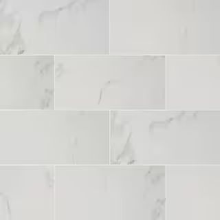 Home Decorators Collection Carrara Polished 12 in. x 24 in. Polished Porcelain Floor and Wall Til... | The Home Depot