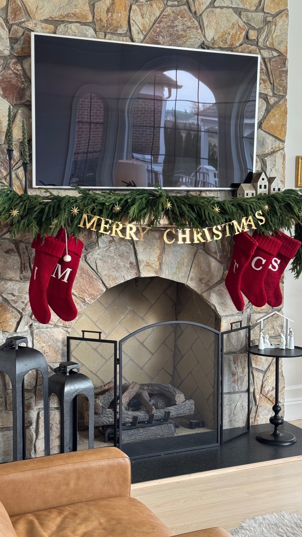 Love this metal Merry Christmas song and how the family room mantel turned out! 

#LTKHoliday #LTKHome #LTKSeasonal