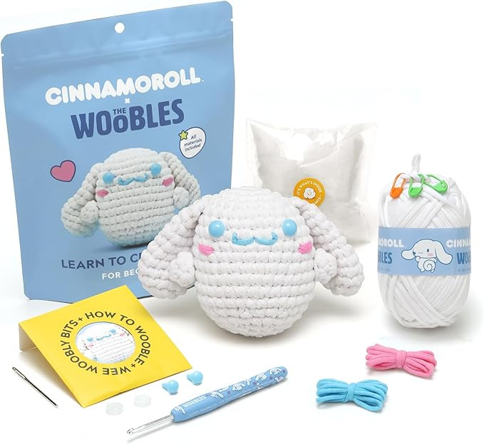 The Woobles Hello Kitty Crochet Kit - Beginners Wooble Crochet Animal Kit Crafts with Easy Peasy ... | Amazon (US)