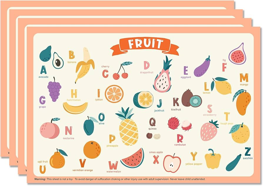 60 Pack Disposable Placemats for Baby & Toddle, 12" x 18" Restaurant Table Mats, Sticky Kids Plac... | Amazon (US)