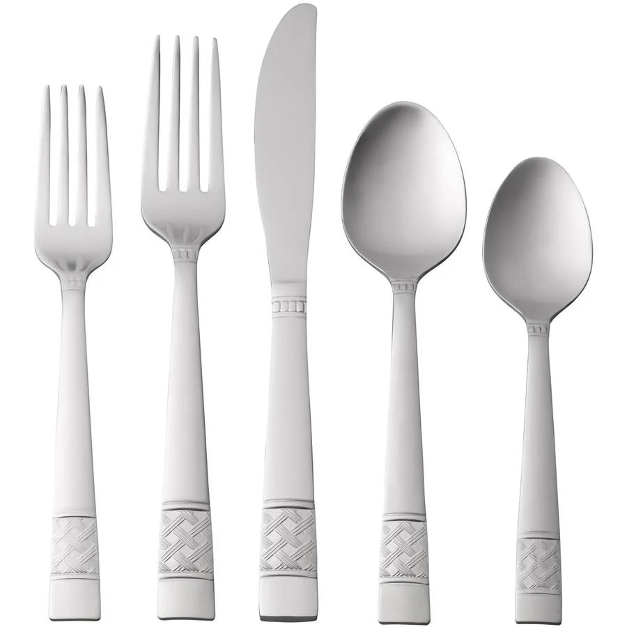 Pierremont 20 Piece Polished Stainless Steel Flatware Set, Silver Tableware - Walmart.com | Walmart (US)