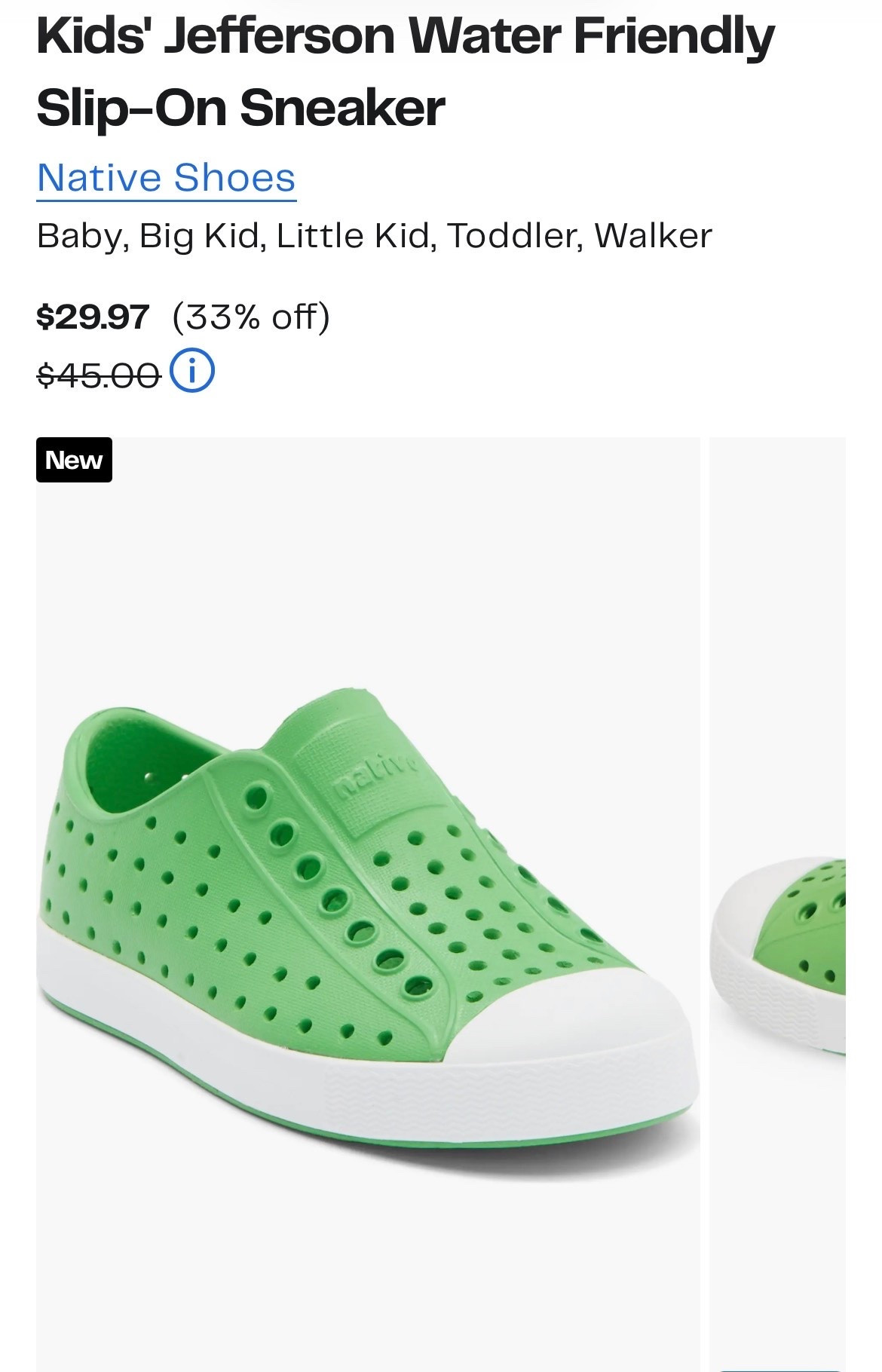 Kids native shoes on sale perfect for summer and the water