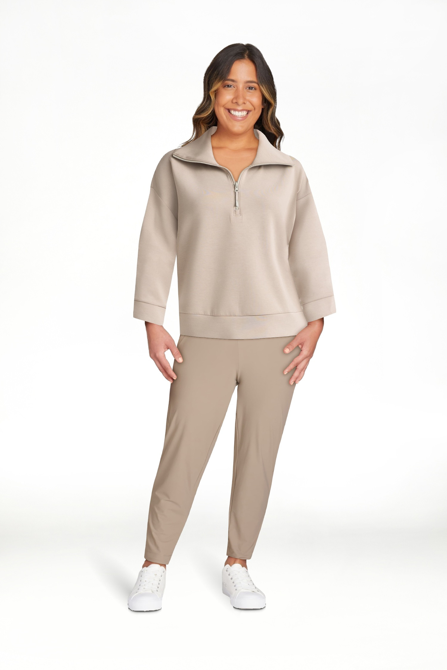 Avia Women's and Women's Plus Knit Quarter Zip Pullover, Sizes XS-4X | Walmart (US)