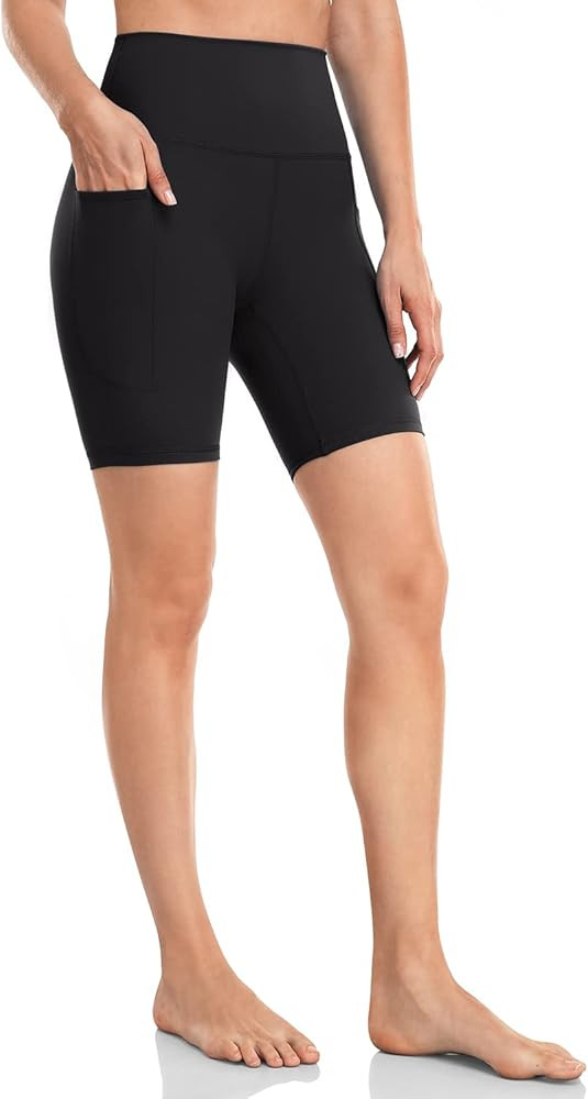 HeyNuts Essential Biker Shorts with Side Pockets for Women, High Waisted Workout Compression Yoga... | Amazon (US)