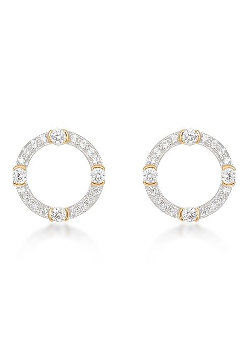 Luna rhodium and 18kt gold-plated earrings | Harvey Nichols 