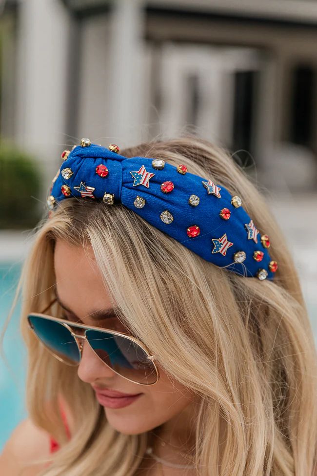 Blue Patriotic Headband | Pink Lily