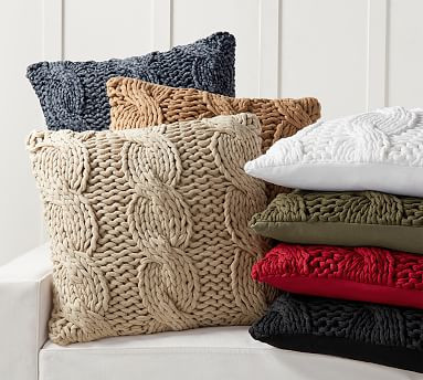 Colossal Handknit Pillow Covers | Pottery Barn (US)