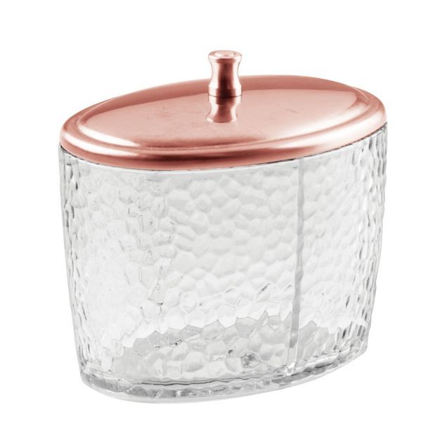 mDesign Bathroom Vanity Oval Canister Jar with Lid | Target