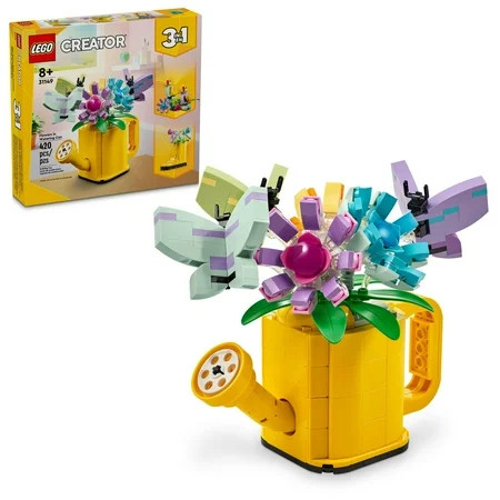 LEGO Creator 3 in 1 Flowers in Watering Can Building Toy Set - Fun, Creative Activity for Kids, Girls and Boys, Ages 8+ - Building Options for Rain Boots or Birds - Cute Birthday Gift Idea - 31149 | Walmart (US)
