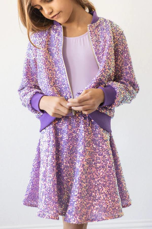 Purple Sequin Twirl Skirt | Mila and Rose