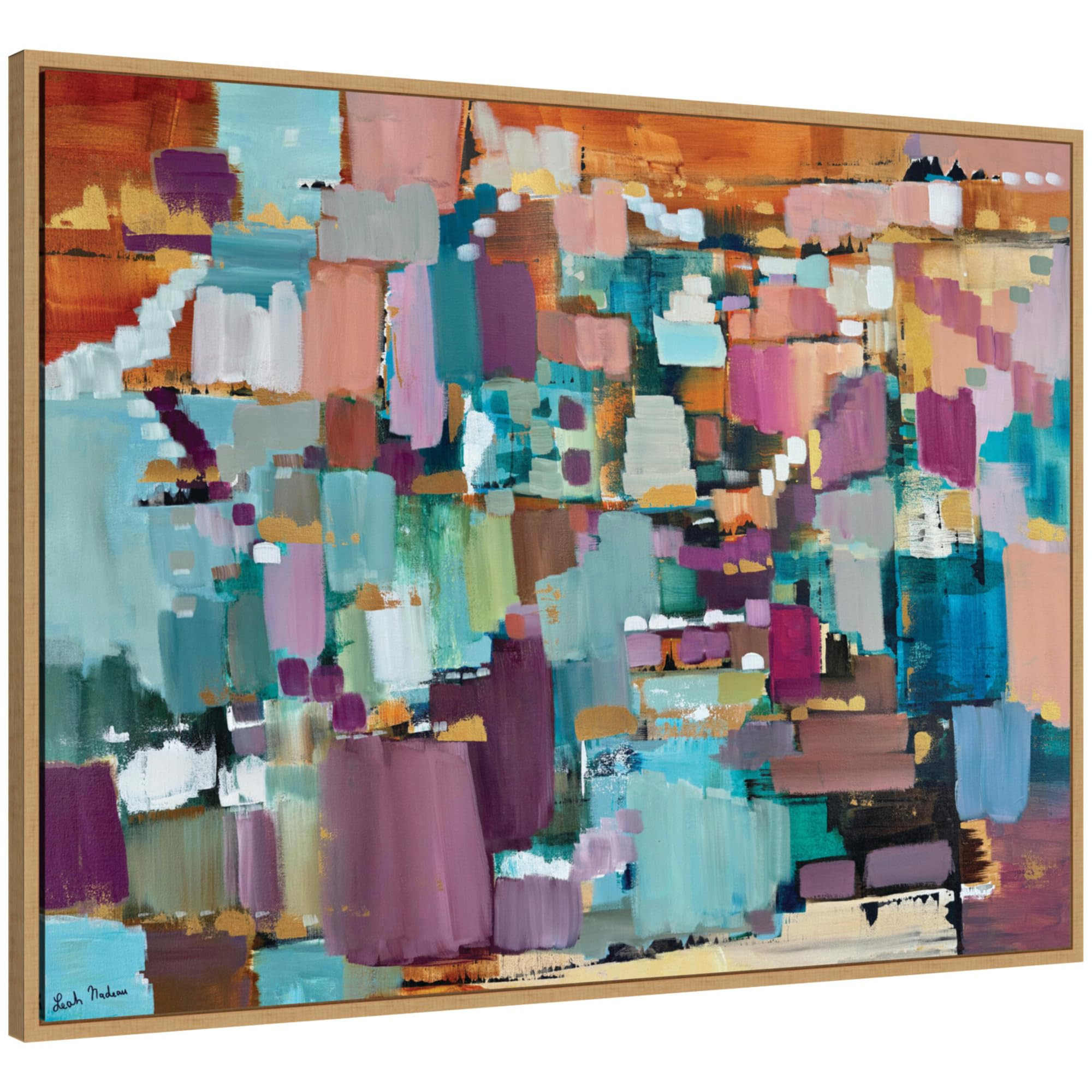 Kate and Laurel Gemstones in Jewel Tones Framed Canvas Wall Art by Leah Nadeau 42 x 32 Sylvie Nat... | Amazon (US)