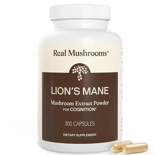 Real Mushrooms Lion's Mane Capsules, Brain, Focus and Cognition, 300ct | Amazon (US)
